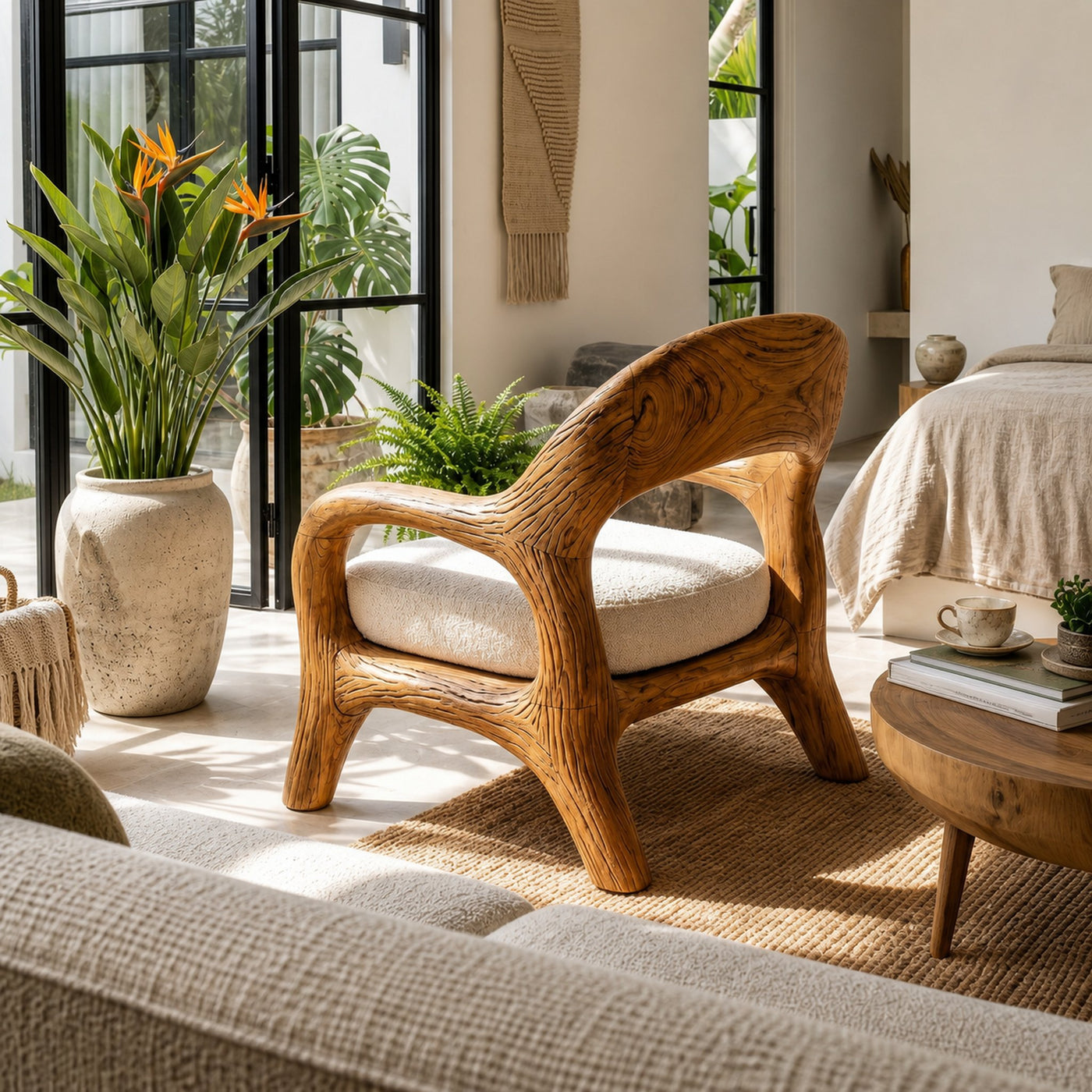 Biophilic Sculptural Accent Chair Conservatory Sunroom - product view 3
