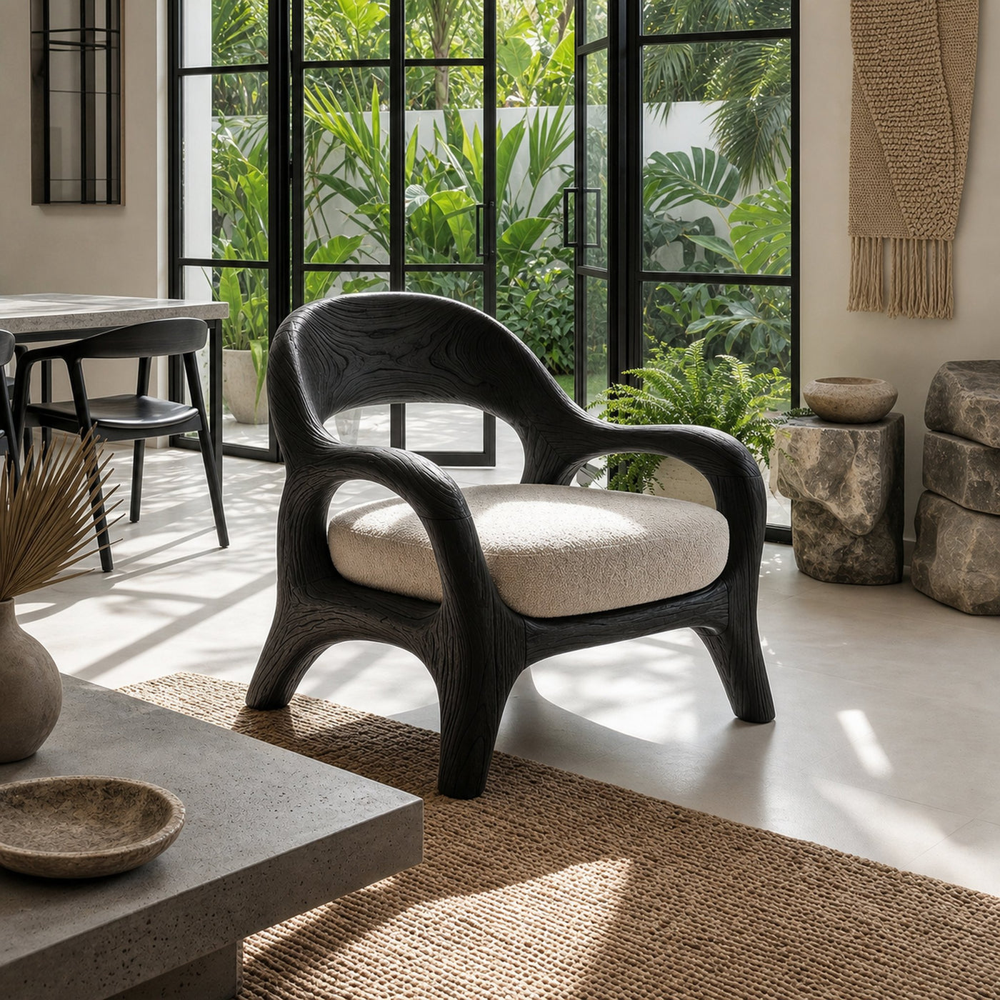 Biophilic Sculptural Accent Chair Conservatory Sunroom - product view 4