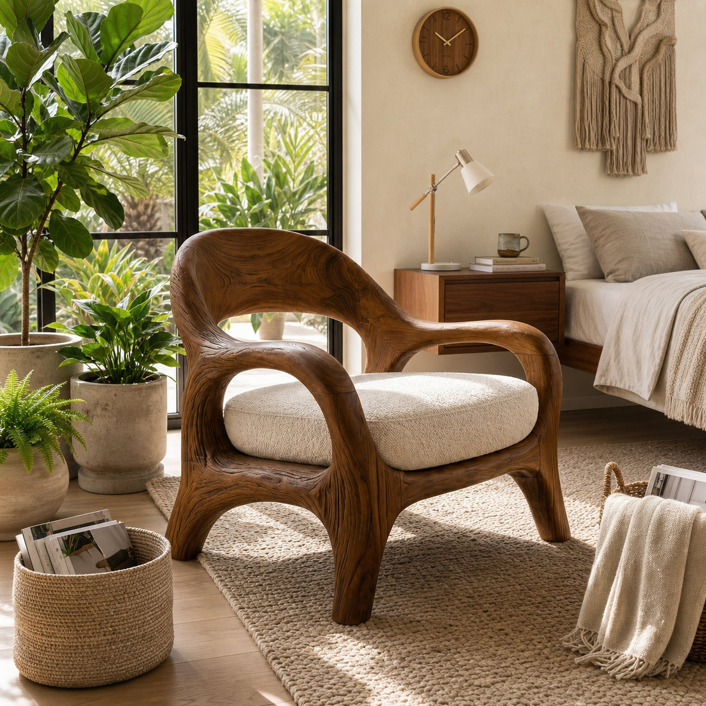 Biophilic Sculptural Accent Chair Conservatory Sunroom - product view 6