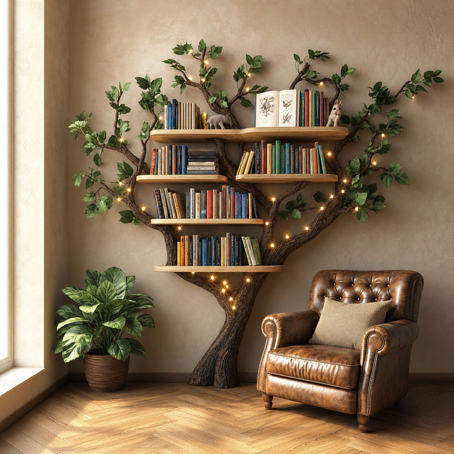 Black Tree Bookshelf Floating Shelf Bookcase