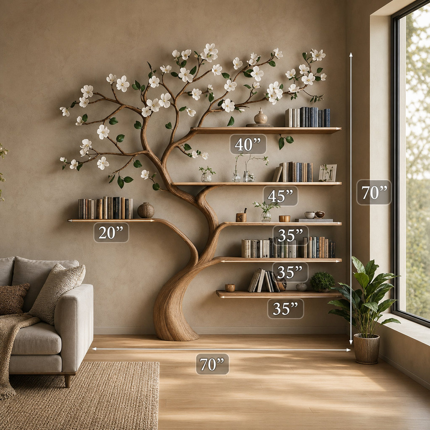 Bookcase Corner Shelf Shelves Gift Her - product view 5
