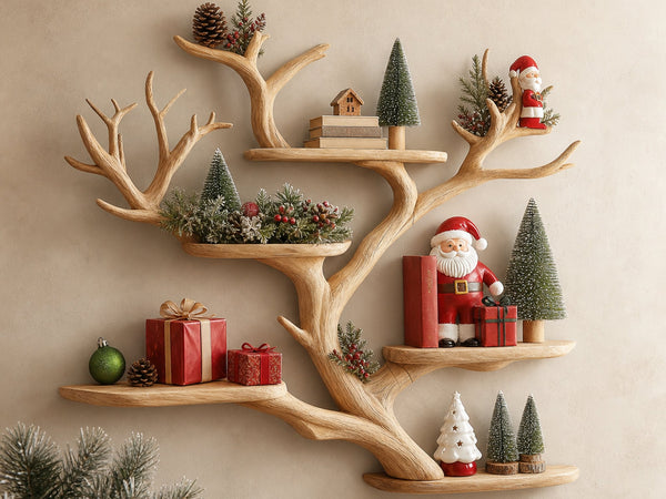 Branch Tree Shelf Floating Corner Shelf Mid Century
