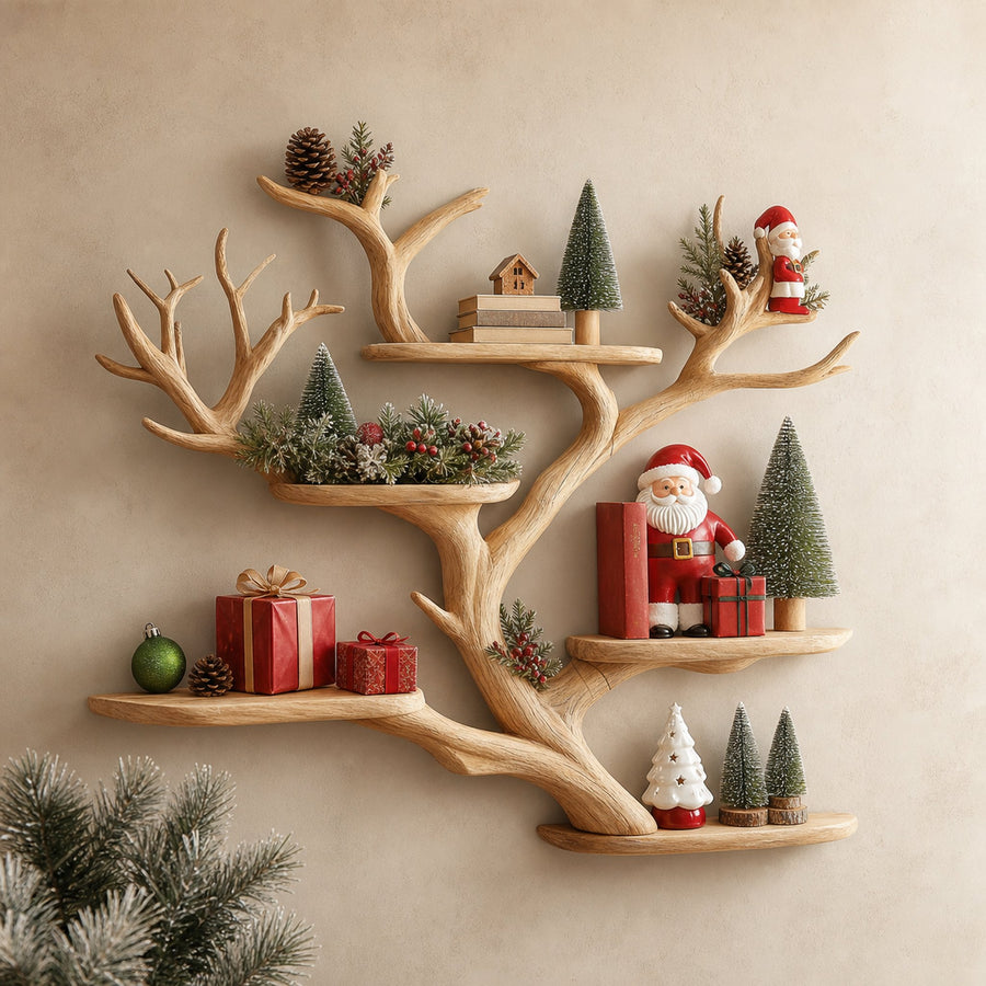 Branch Tree Shelf Floating Corner Shelf Mid Century