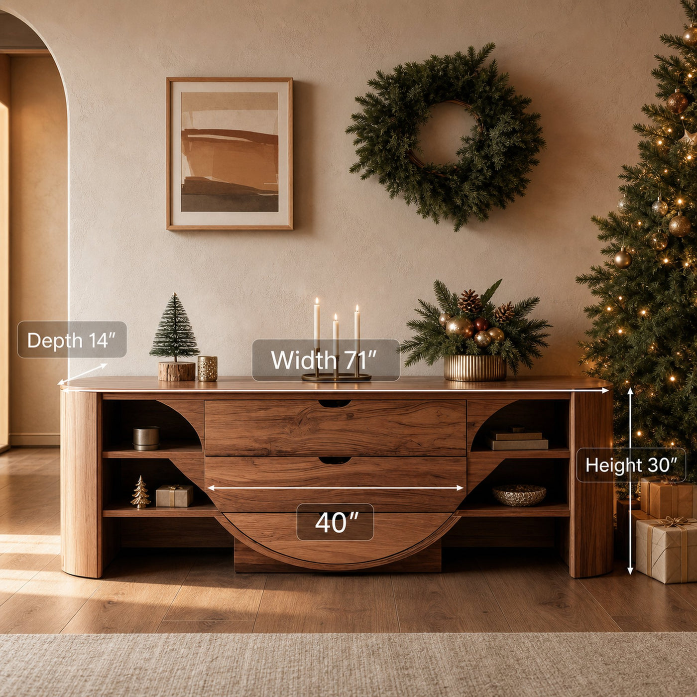 Christmas Modern Sideboard With Drawers For Living Room Or Dining - product view 9