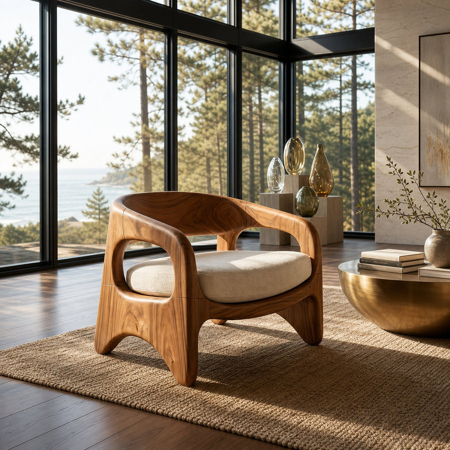 Coastal Contemporary Accent Chair Ocean View Living Room