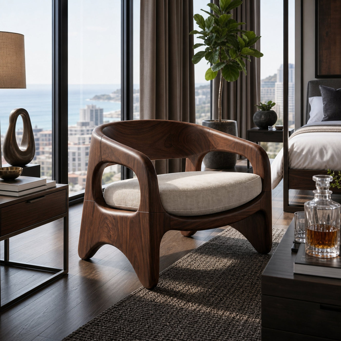 Coastal Contemporary Accent Chair Ocean View Living Room - product view 7