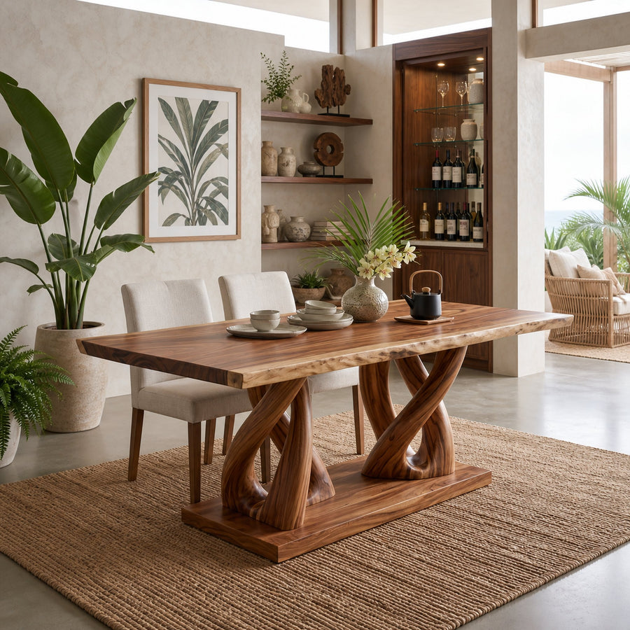 Coastal Rectangular Banquet Table For Resort Dining Room