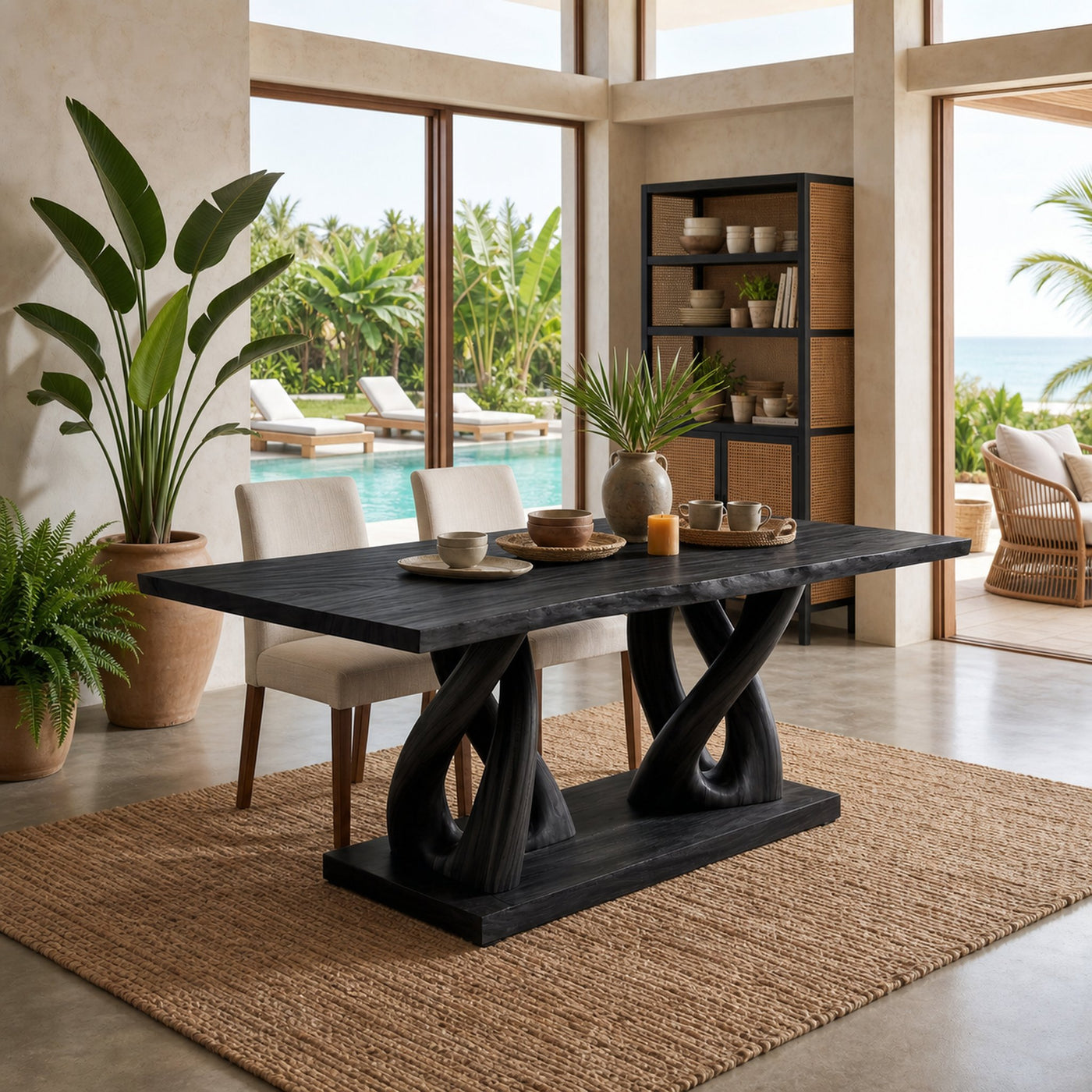 Coastal Rectangular Banquet Table For Resort Dining Room - product view 4