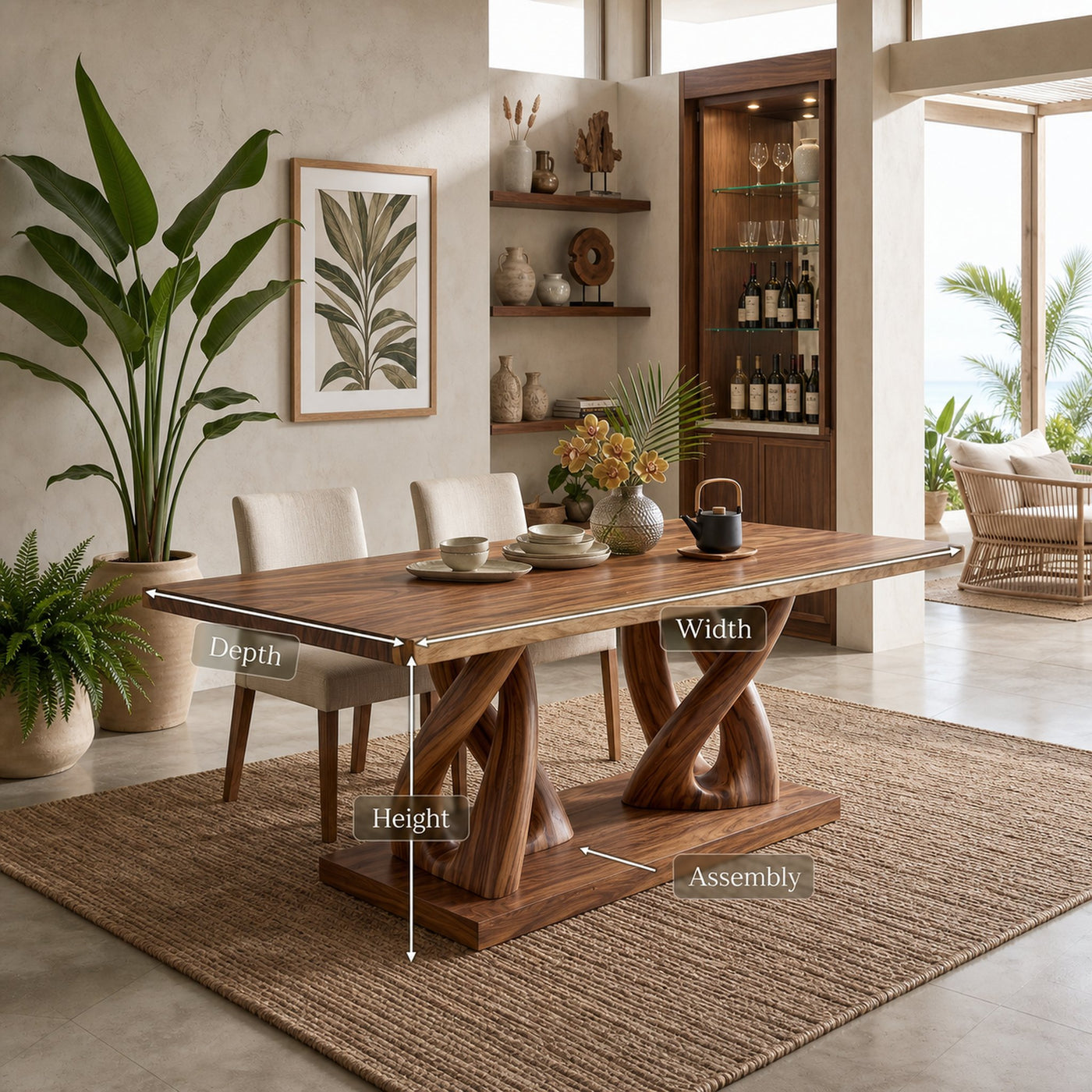 Coastal Rectangular Banquet Table For Resort Dining Room - product view 8