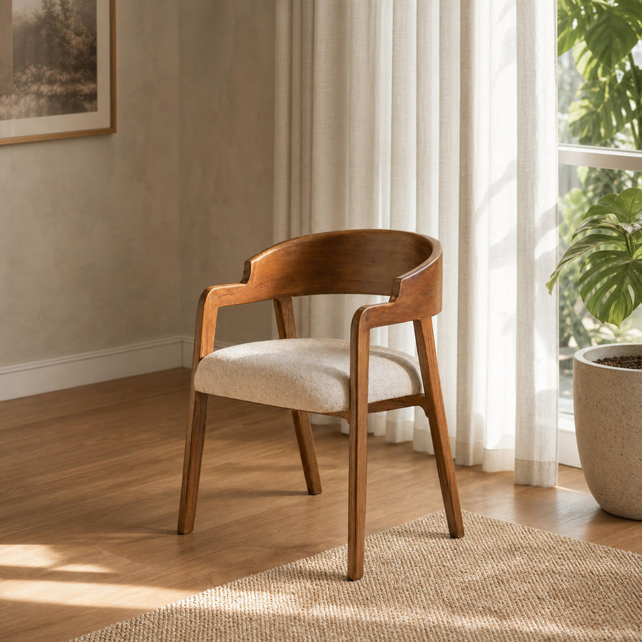 Contemporary Armchair With Curved Seating For Living Room