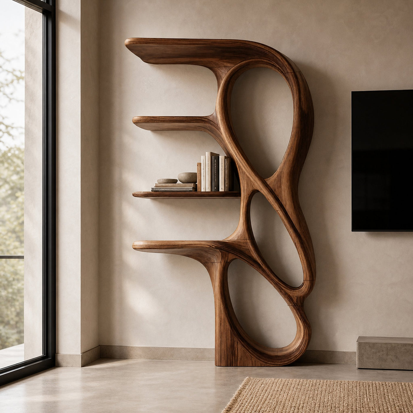 Contemporary Art Bookshelf For Living Room Decor