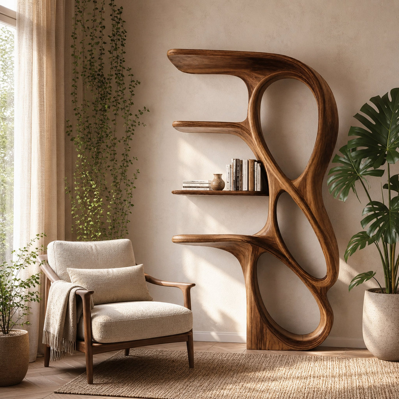 Contemporary Art Bookshelf For Living Room Decor - product view 6
