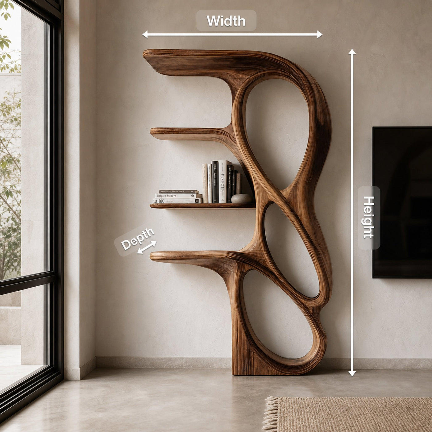 Contemporary Art Bookshelf For Living Room Decor - product view 8