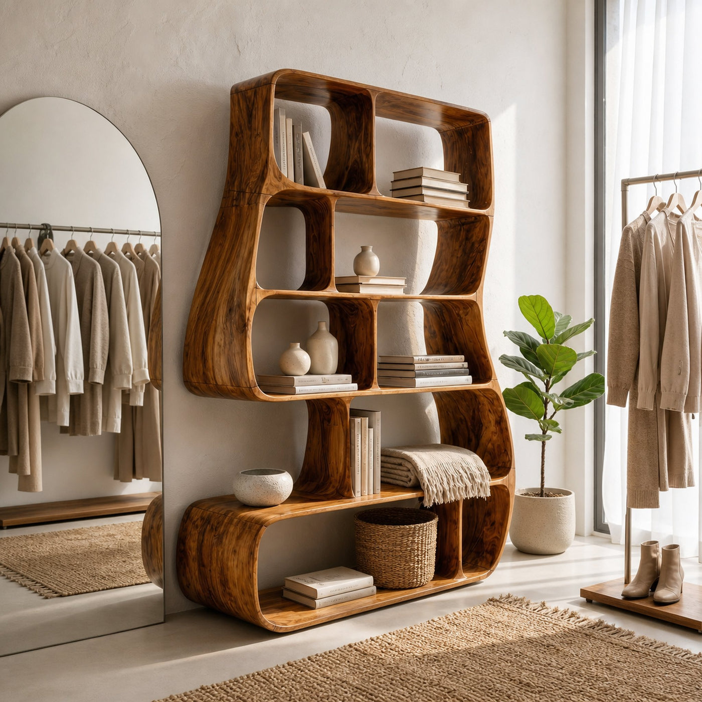 Contemporary Artistic Bookshelf Bedroom Corner Display - product view 6