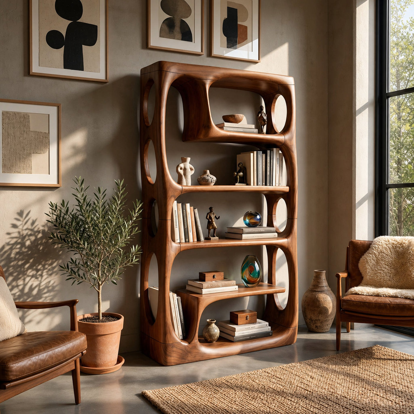 Contemporary Artistic Bookshelf Storage Organizer For Living Room - product view 6