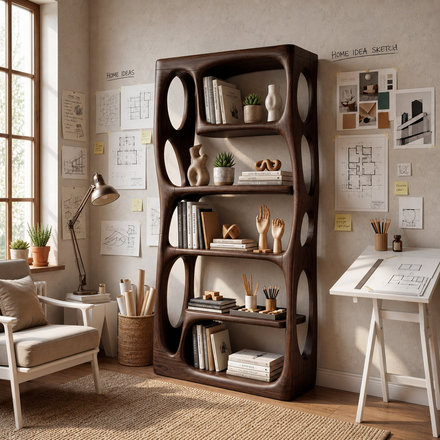 Contemporary Artistic Bookshelf Storage Organizer For Living Room - product view 7