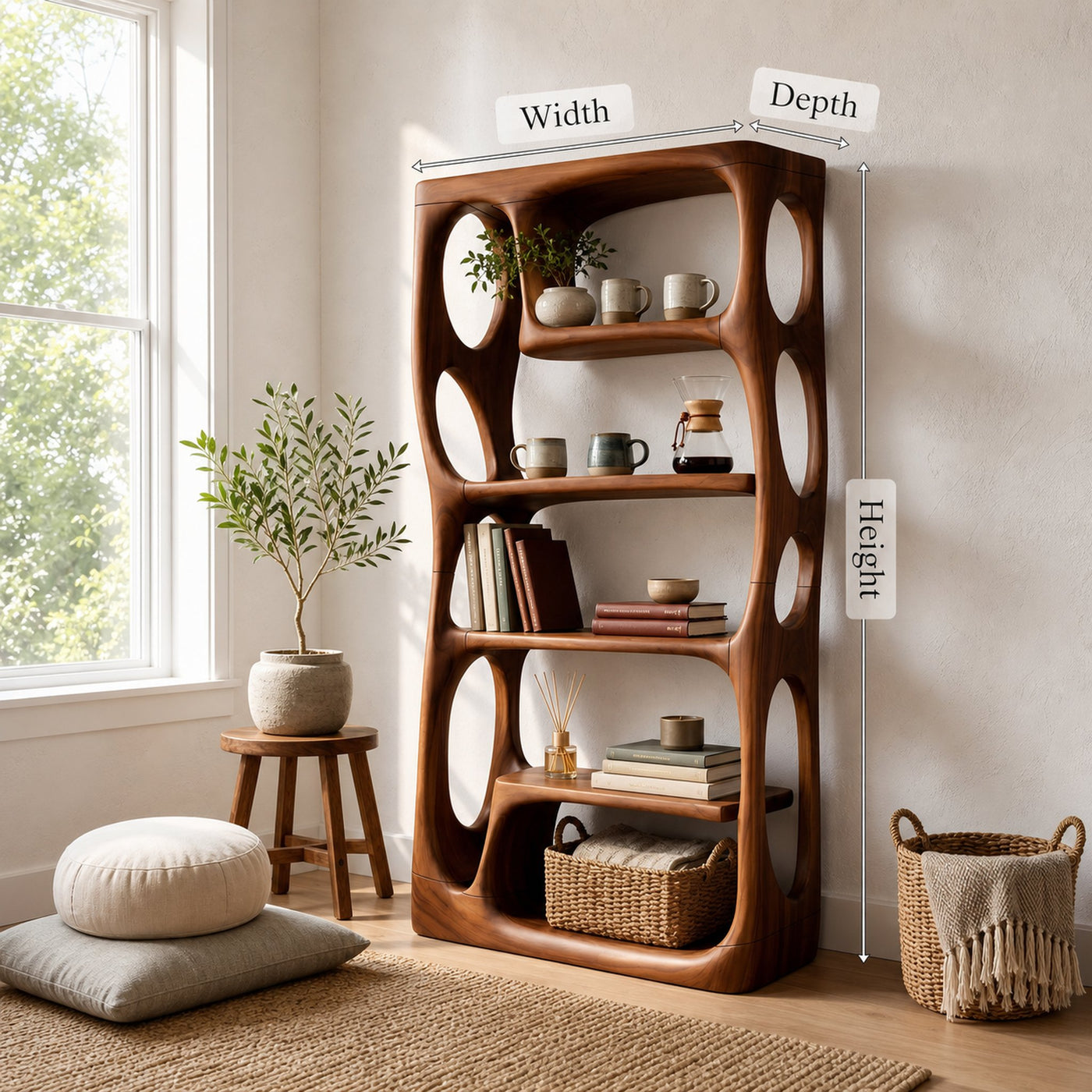 Contemporary Artistic Bookshelf Storage Organizer For Living Room - product view 8