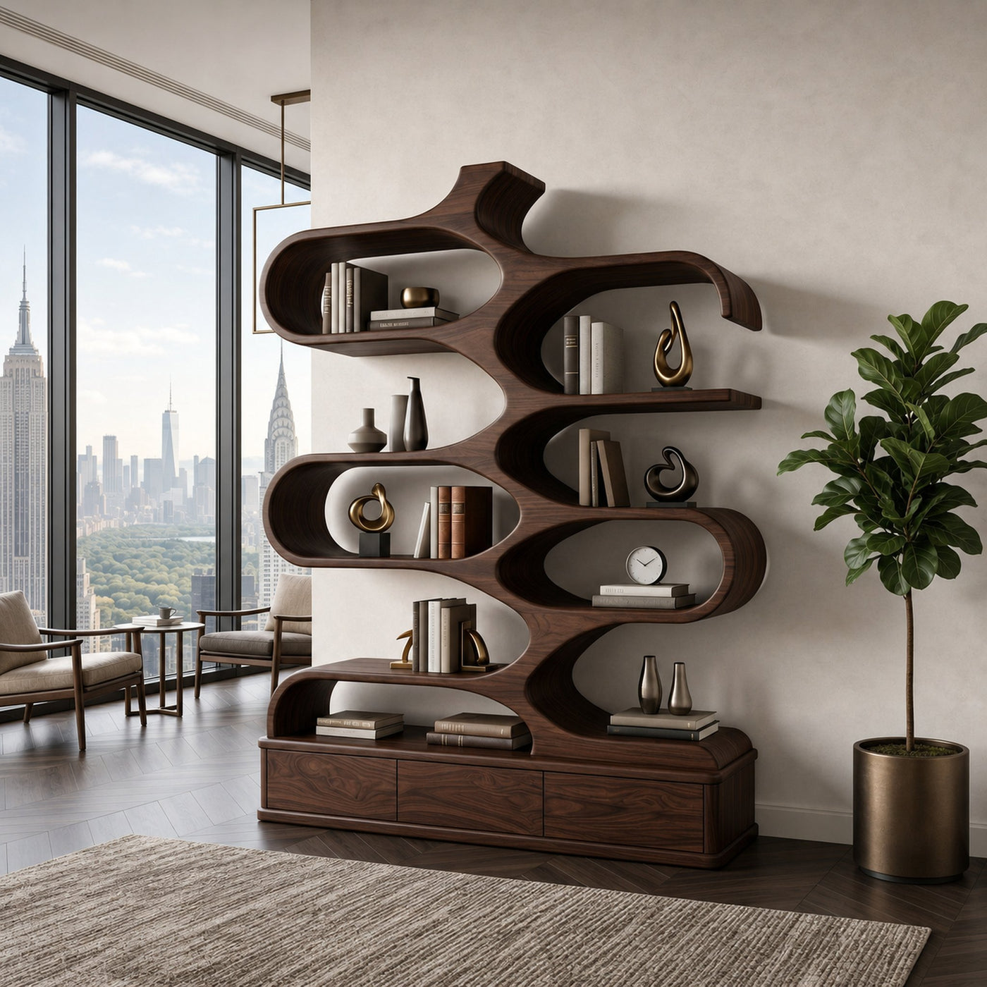 Contemporary Artistic Sculptural Bookshelf For Living Room - product view 7