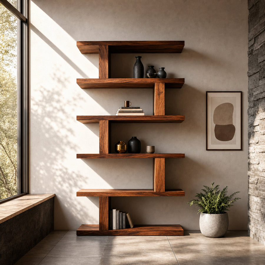 Contemporary Bookshelf With Clean Lines For Living Room
