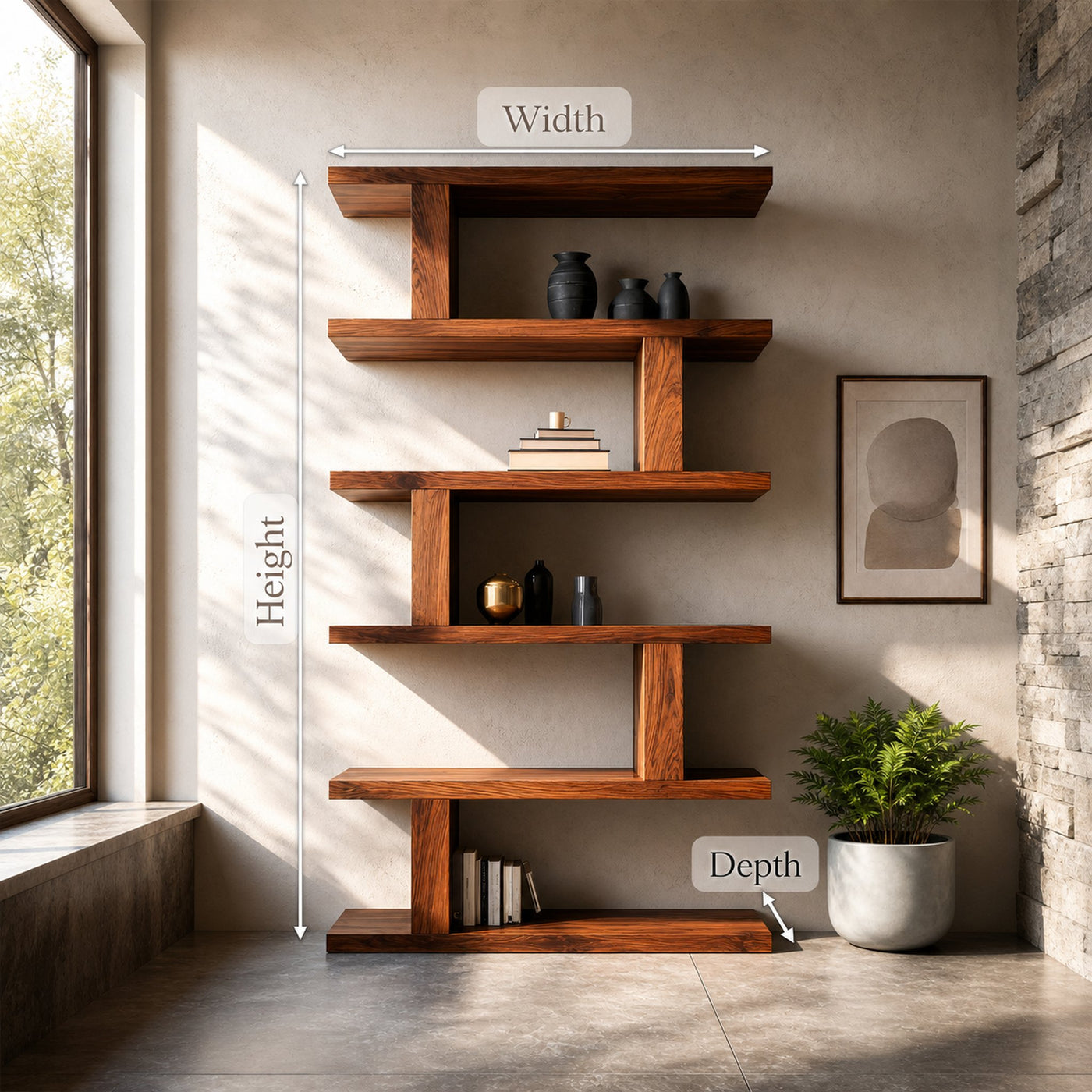 Contemporary Bookshelf With Clean Lines For Living Room - product view 8