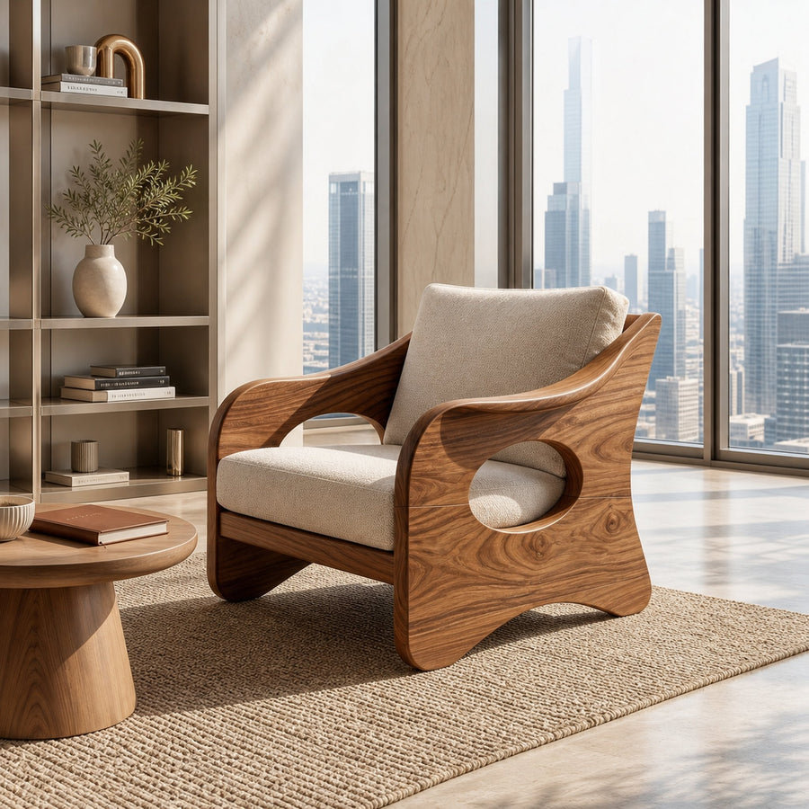 Contemporary Curved Armchair Executive Office Lounge