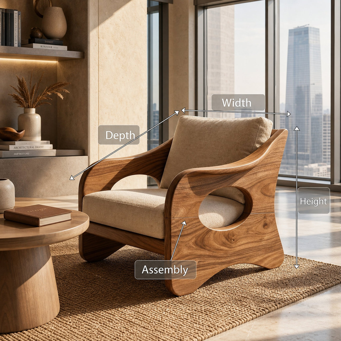 Contemporary Curved Armchair Executive Office Lounge - product view 8