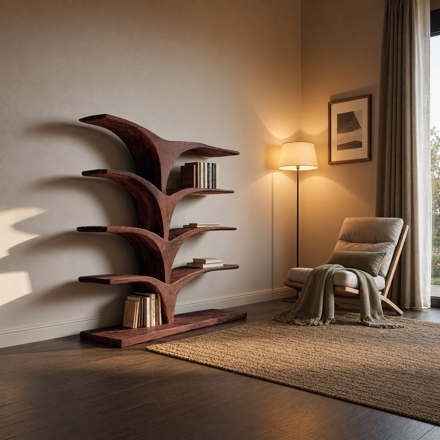 Contemporary Curved Bookshelf For Modern Interior - product view 6