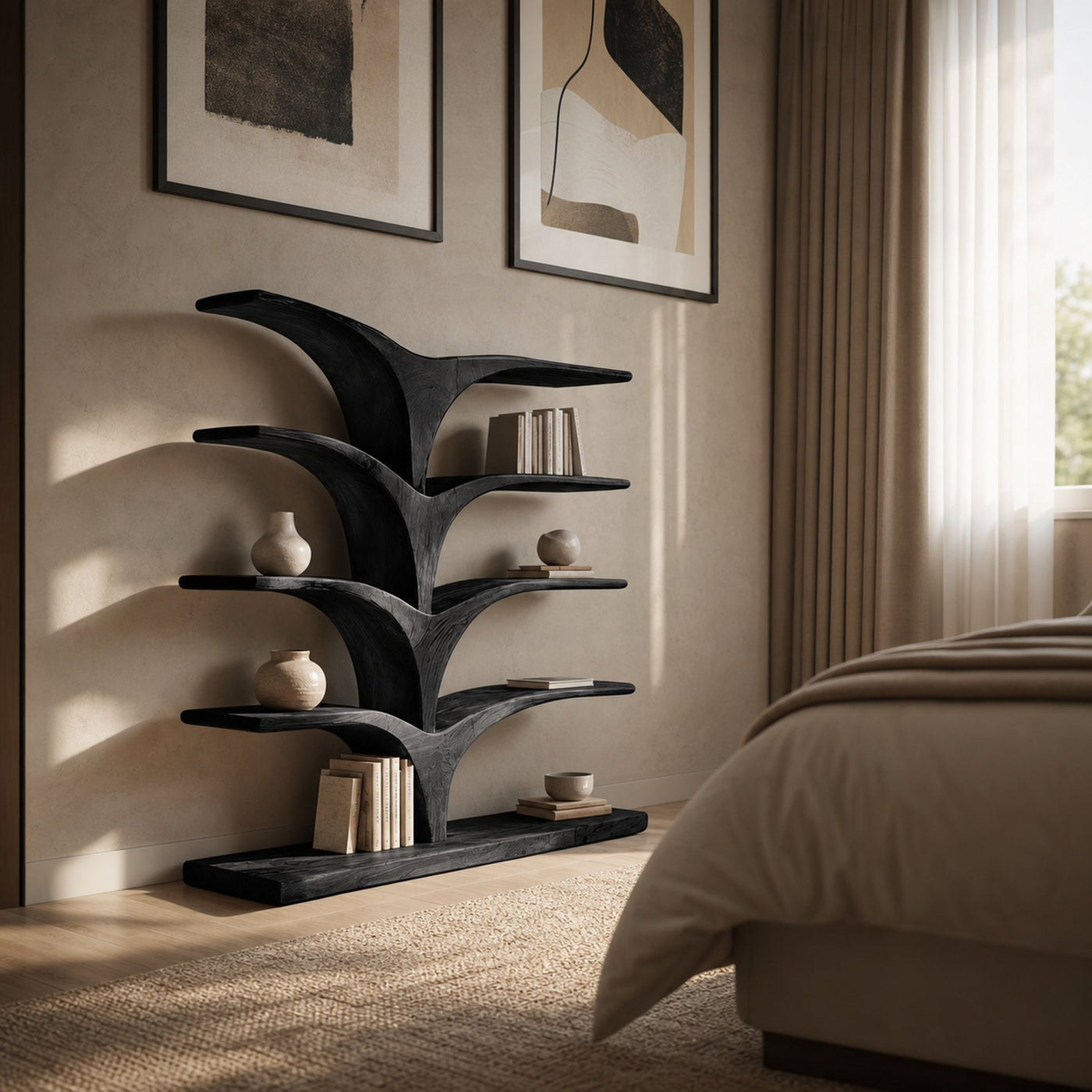 Contemporary Curved Bookshelf For Modern Interior - product view 7