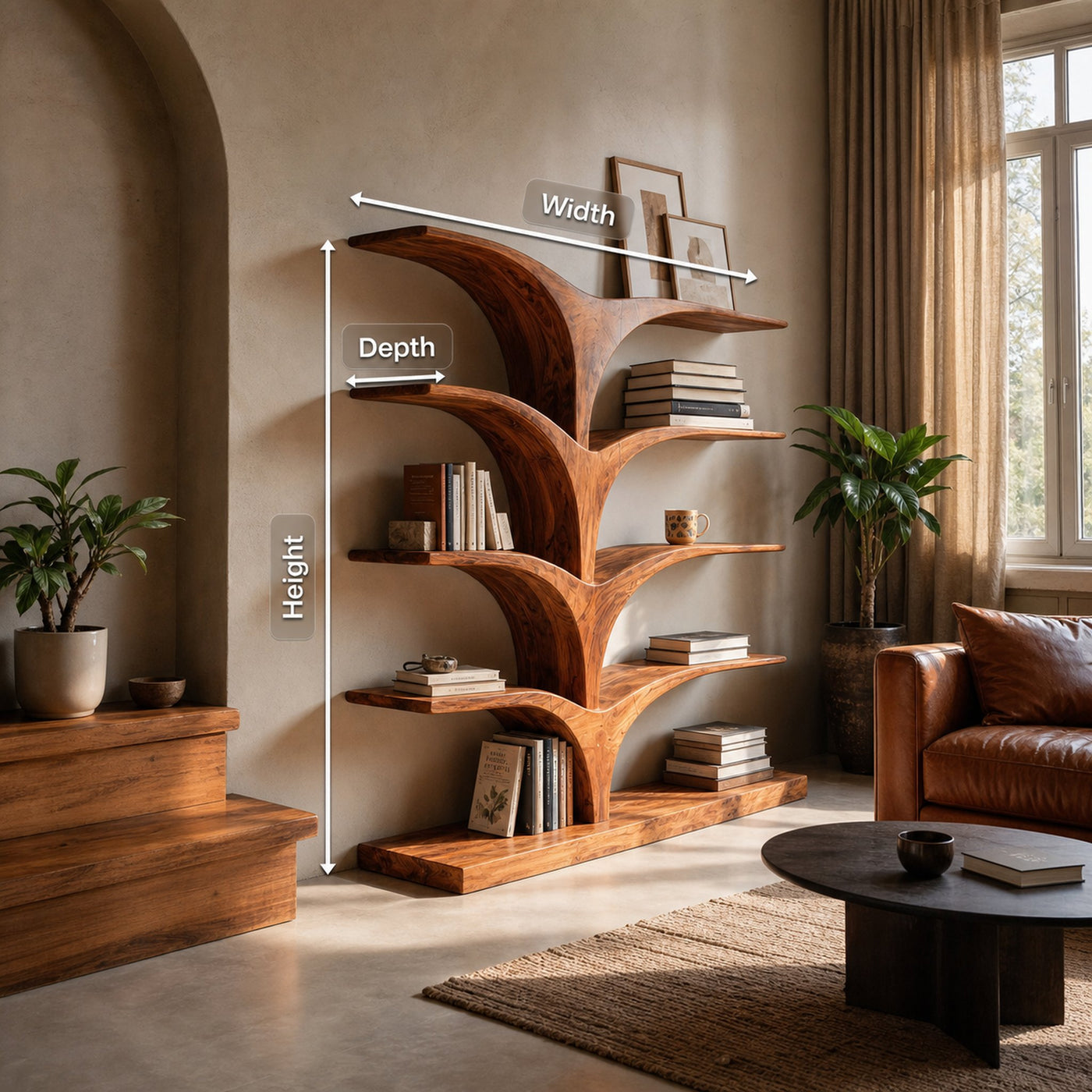 Contemporary Curved Bookshelf For Modern Interior - product view 8