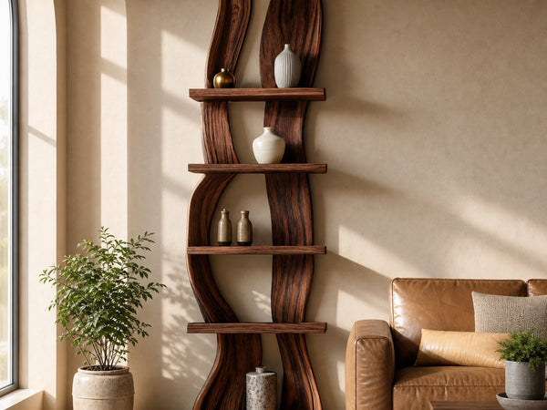 Contemporary Curved Floating Shelf For Living Room Decor