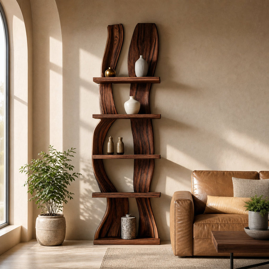 Contemporary Curved Floating Shelf For Living Room Decor