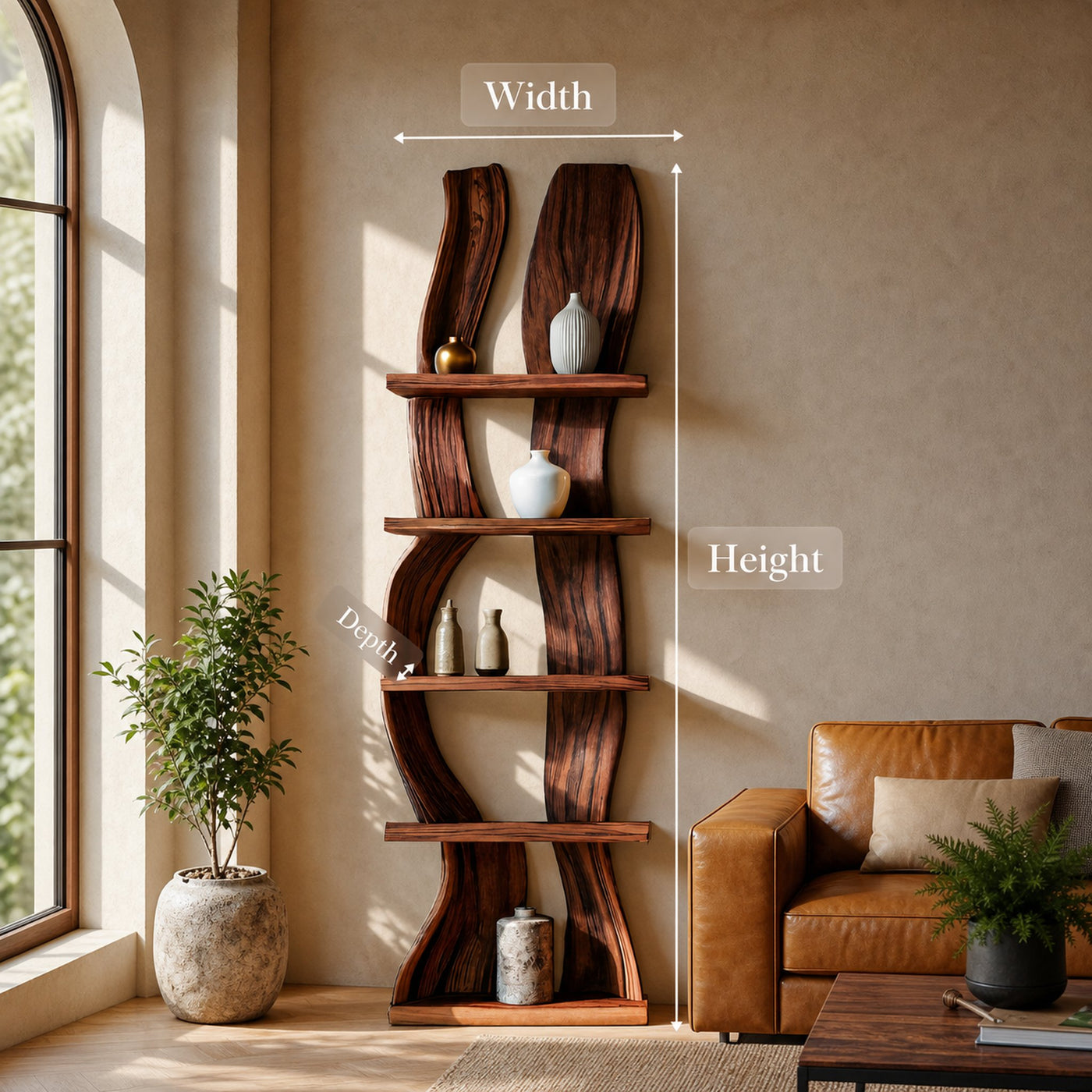 Contemporary Curved Floating Shelf For Living Room Decor - product view 6