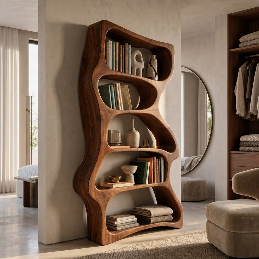 Contemporary Decorative Bookcase Storage Organizer For Living Room