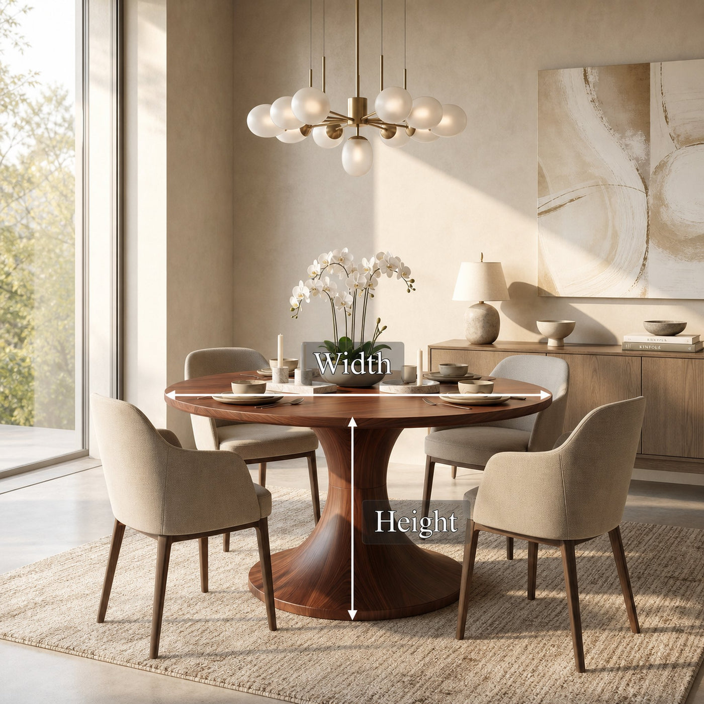 Contemporary Dining Table With Handcrafted Solid Wood Pedestal For Kitchen - product view 8
