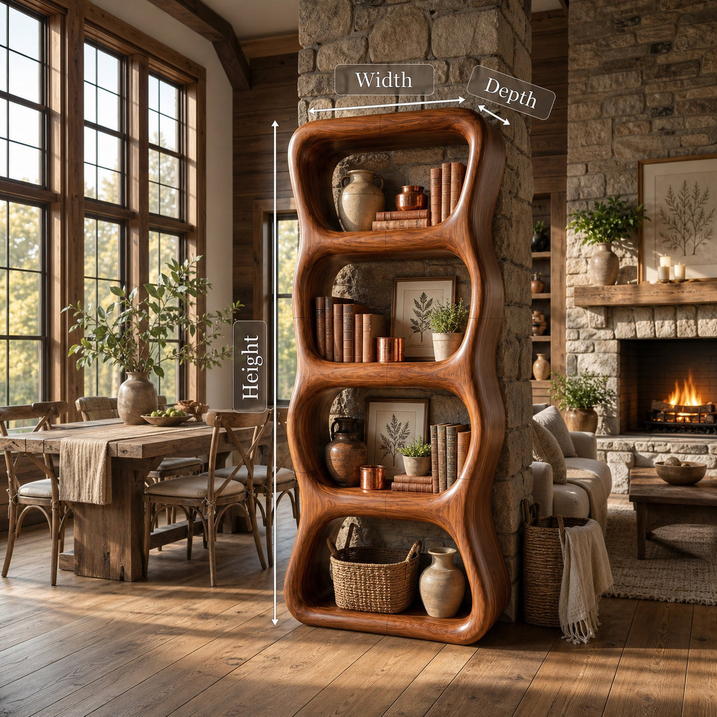 Contemporary Handcrafted Bookshelf Storage Organizer For Living Space - product view 8
