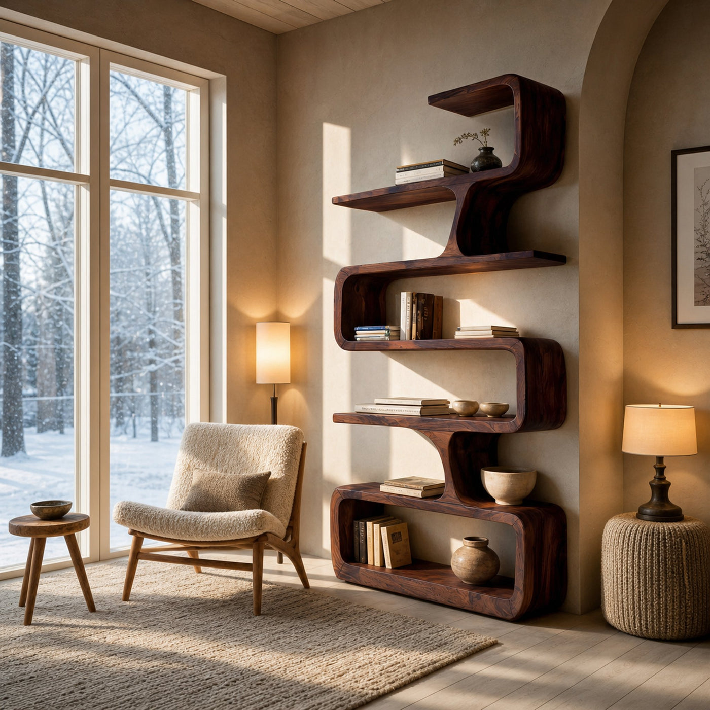 Contemporary Handmade Wooden Bookshelf For Home Styling - product view 7