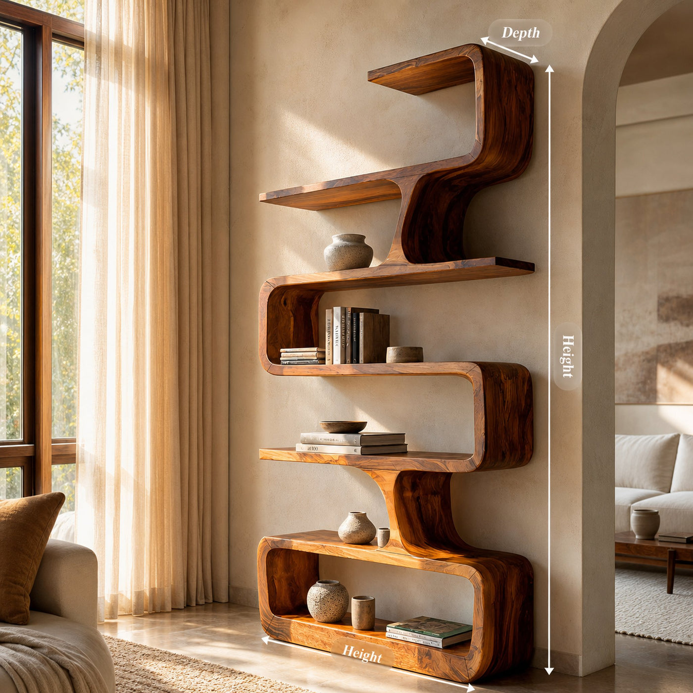 Contemporary Handmade Wooden Bookshelf For Home Styling - product view 8