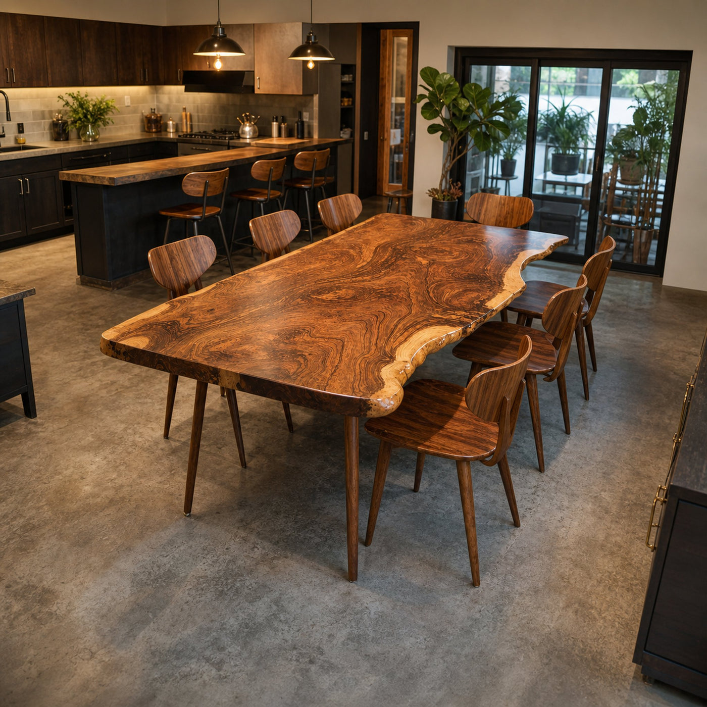 Contemporary Large Wooden Dining Table For Open Dining Area - product view 2