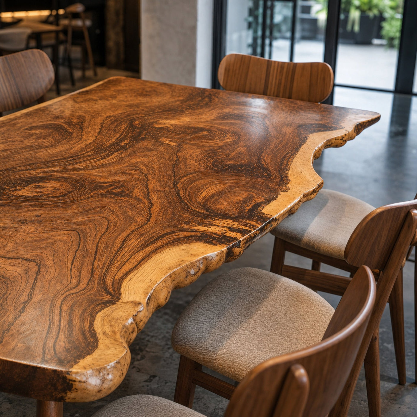 Contemporary Large Wooden Dining Table For Open Dining Area - product view 4