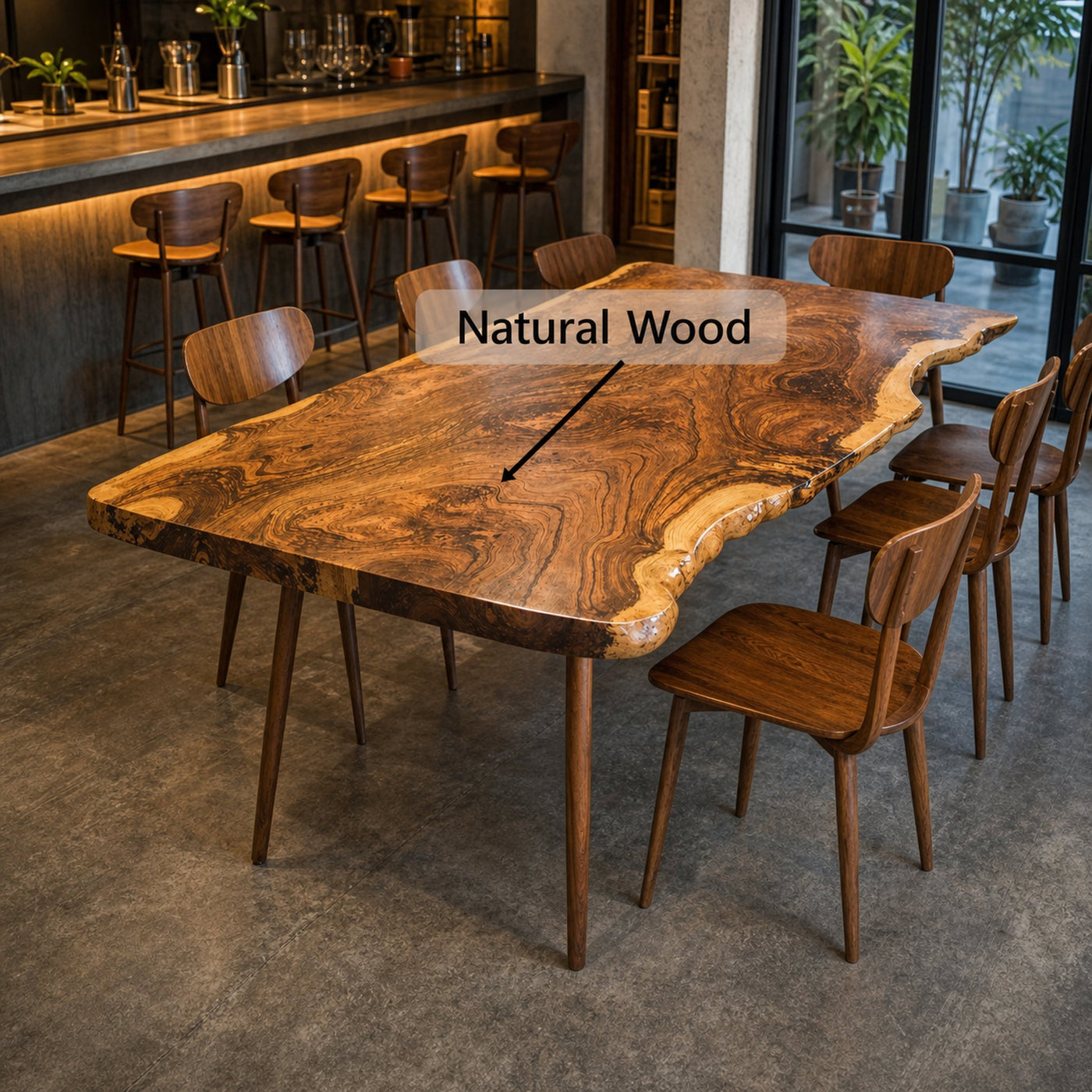 Contemporary Large Wooden Dining Table For Open Dining Area - product view 6