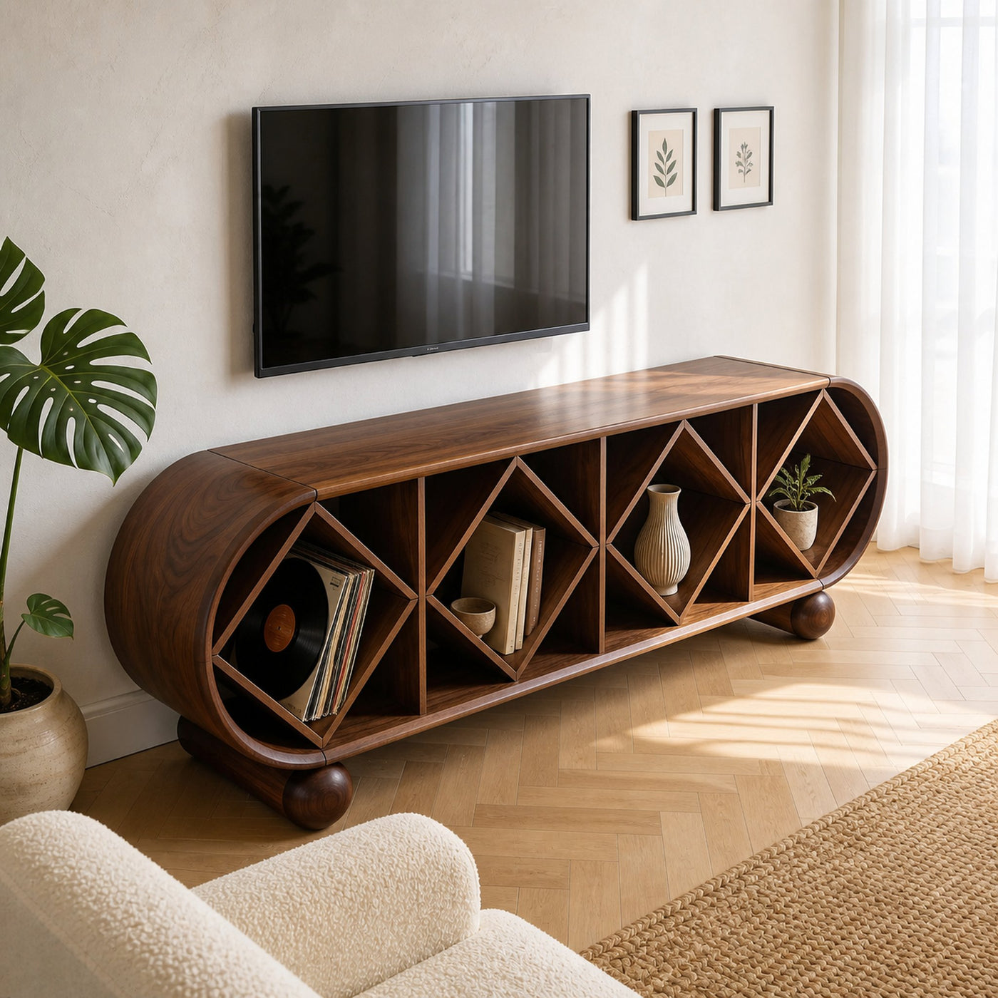 Contemporary Linear TV Console For Modern Living Space