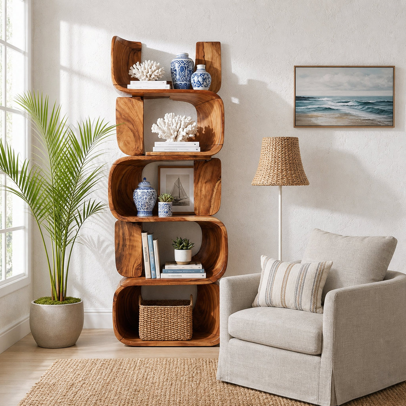 Contemporary Modern Unique Bookshelf Living Room Storage