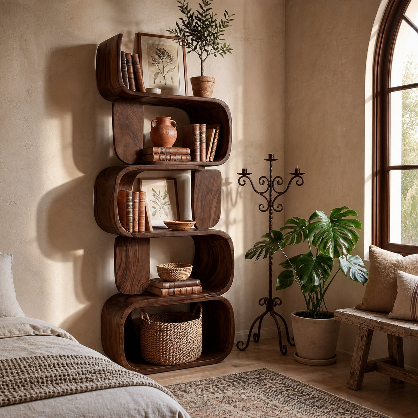Contemporary Modern Unique Bookshelf Living Room Storage - product view 7