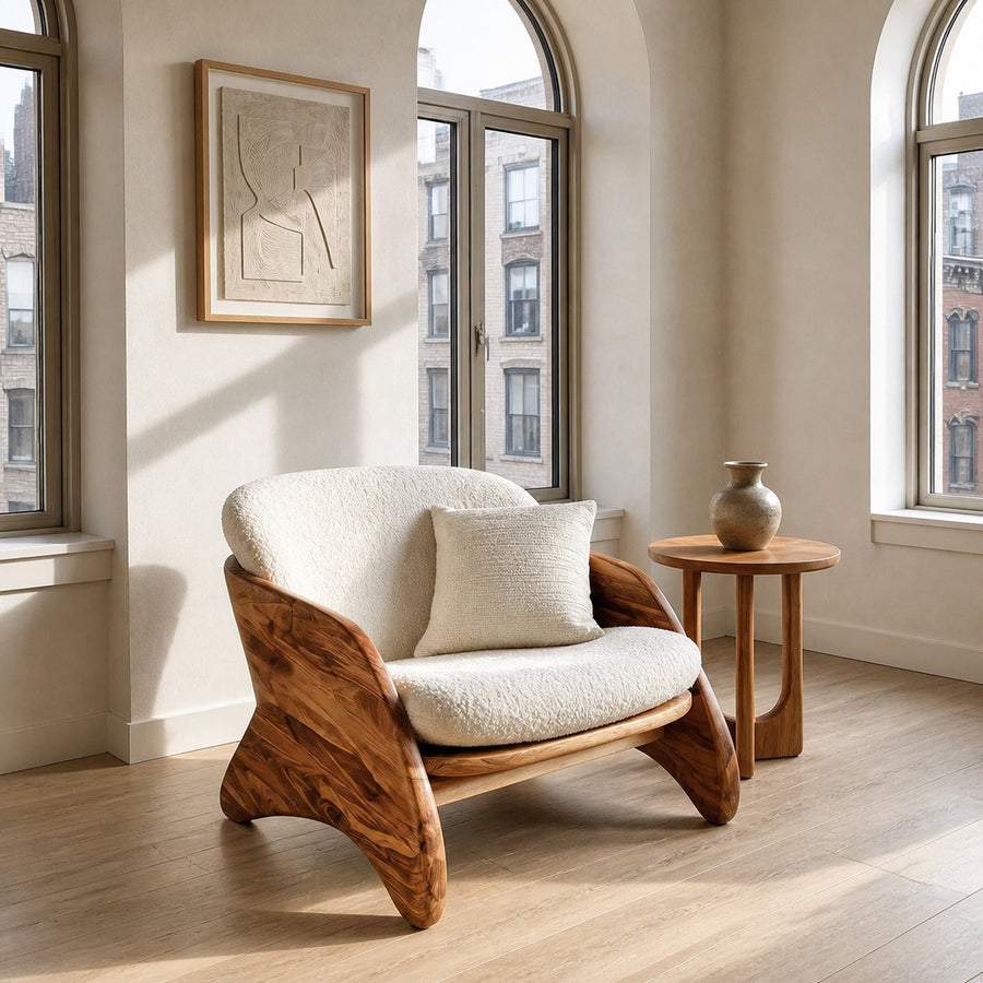 Contemporary Natural Wood Chair For Living Room Decor