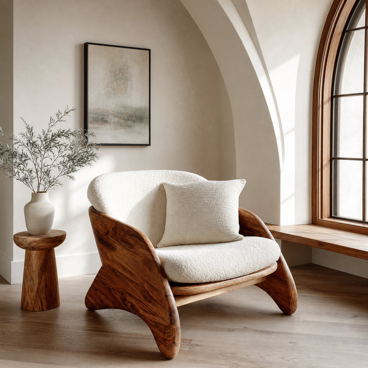 Contemporary Natural Wood Chair For Living Room Decor - product view 6