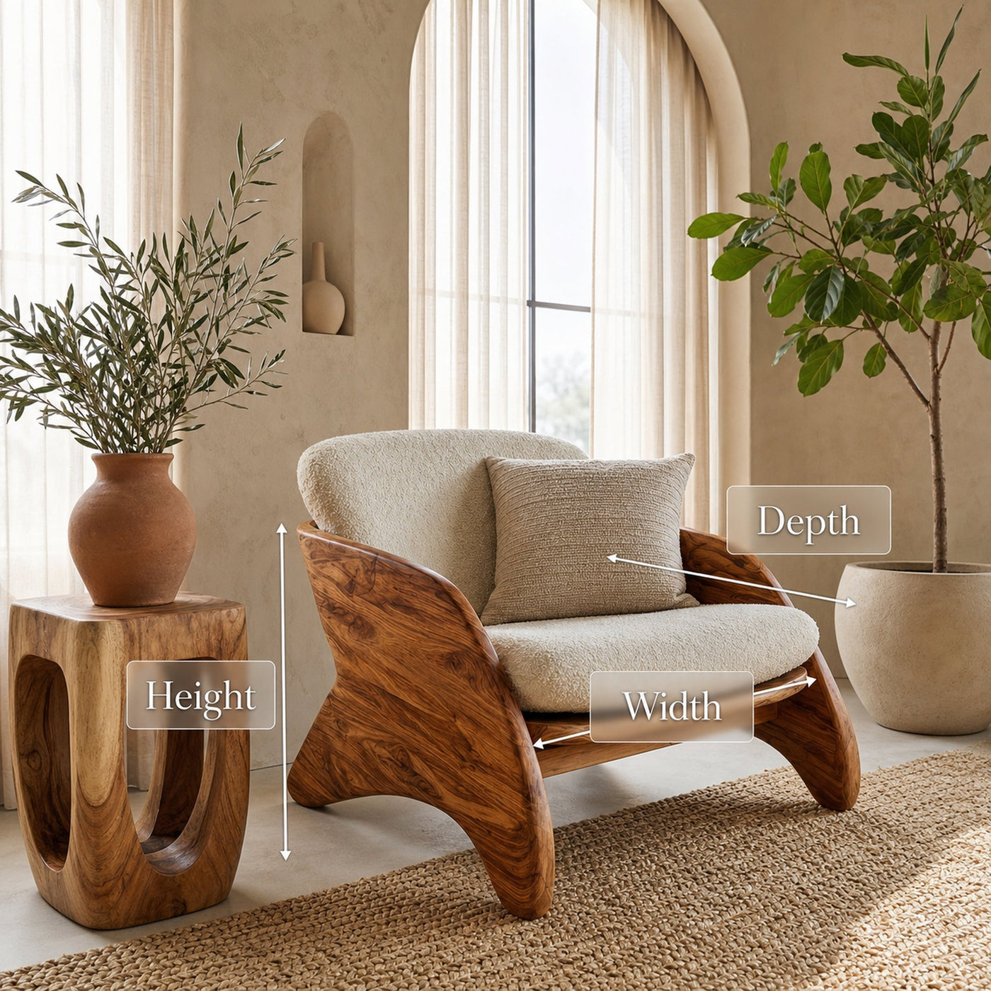 Contemporary Natural Wood Chair For Living Room Decor - product view 8
