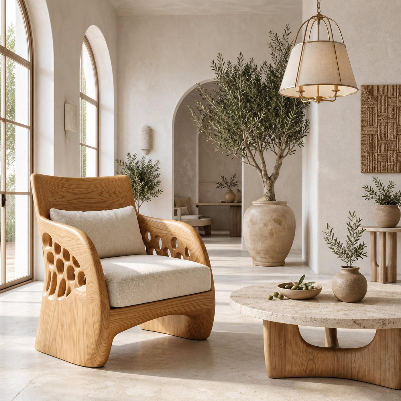 Contemporary Organic Accent Chair For Living Room - product view 5