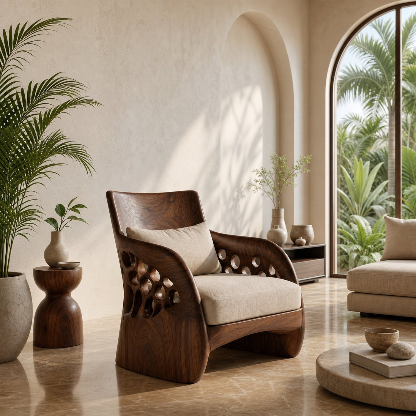 Contemporary Organic Accent Chair For Living Room - product view 7