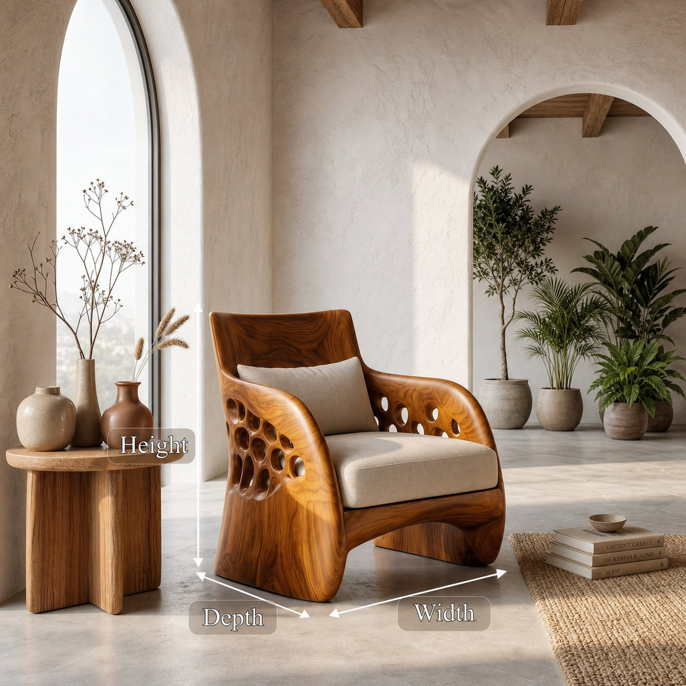 Contemporary Organic Accent Chair For Living Room - product view 8