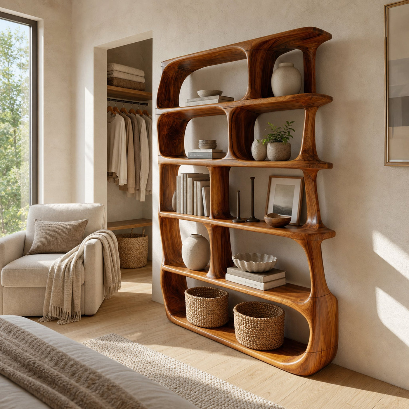 Contemporary Organic Bookshelf Living Room Display - product view 6